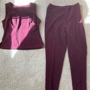 Silk Tank Top and Pants set. Tailor made. Size 6